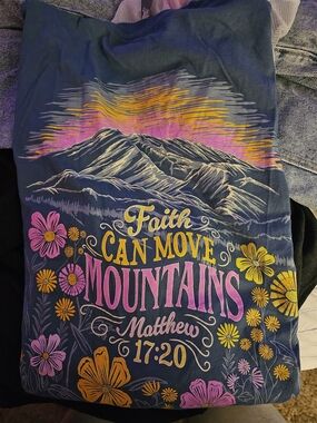 Simply Southern Navy Tee with Pink & Yellow Floral Mountain Graphic